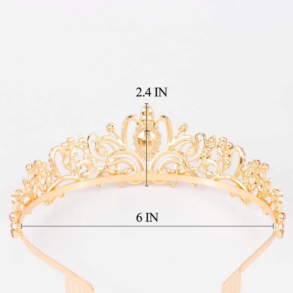 Princess Crystal Tiara Crown Headband Elegant Crown With Combs