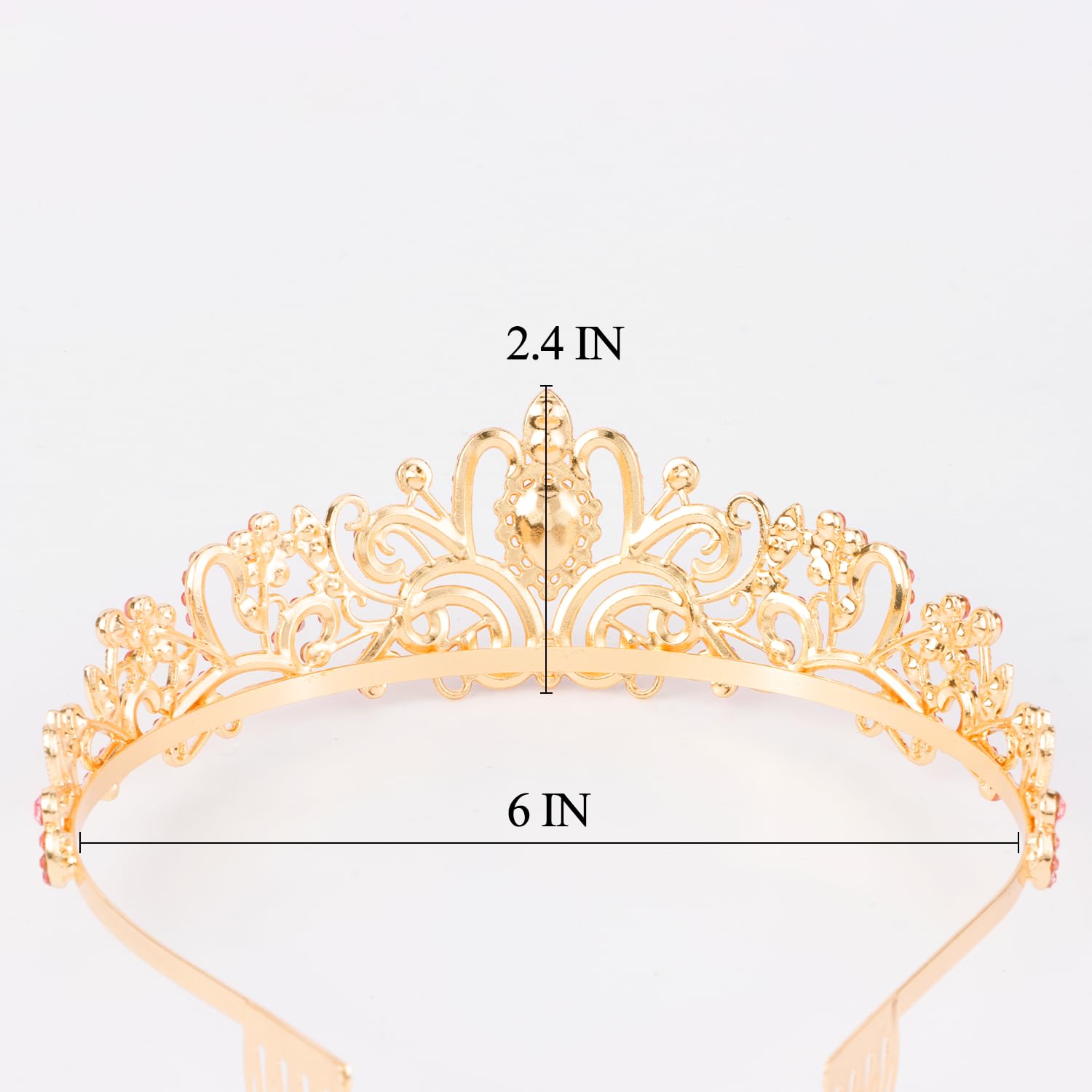Princess Crystal Tiara Crown Headband Elegant Crown With Combs
