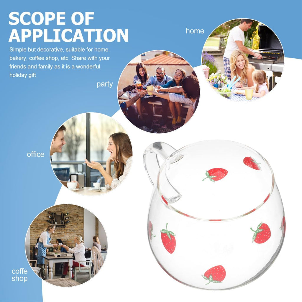 Cute 2pcs 400ML Heat-Resistant Glass Strawberry Cups