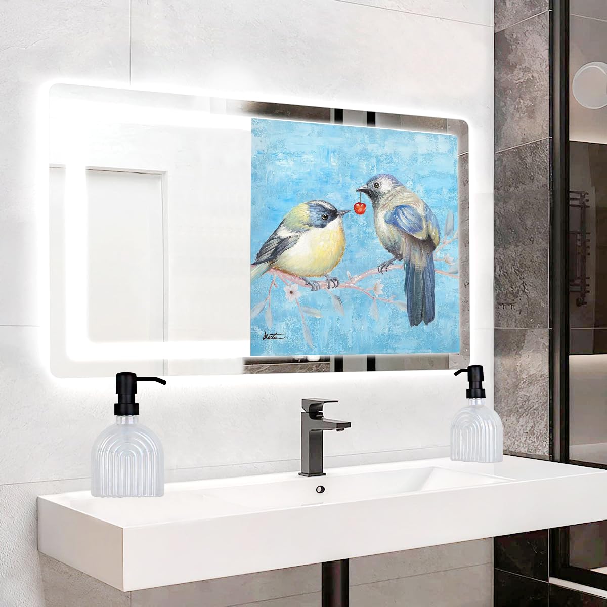 Glass Soap Dispenser Bathroom, 9 Oz Kitchen Soap Dispenser, Refillable Liquid Modern Soap Dispenser for Hand Soap, Lotion Dispensers Bottle