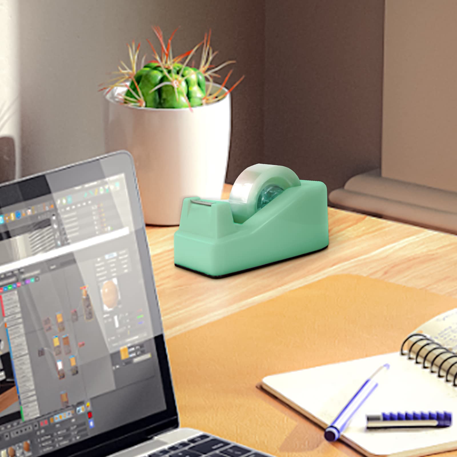 Desktop Tape Dispenser Adhesive Roll Holder with Weighted Nonskid Base, 1Pcs (Tape not Included)