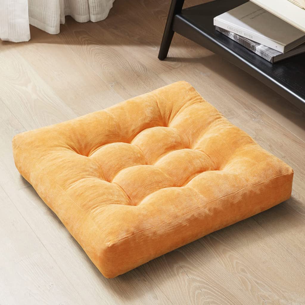 Square Large Pillows Seating Meditation Floor Pillow, Tufted Corduroy Cushion for Living Room