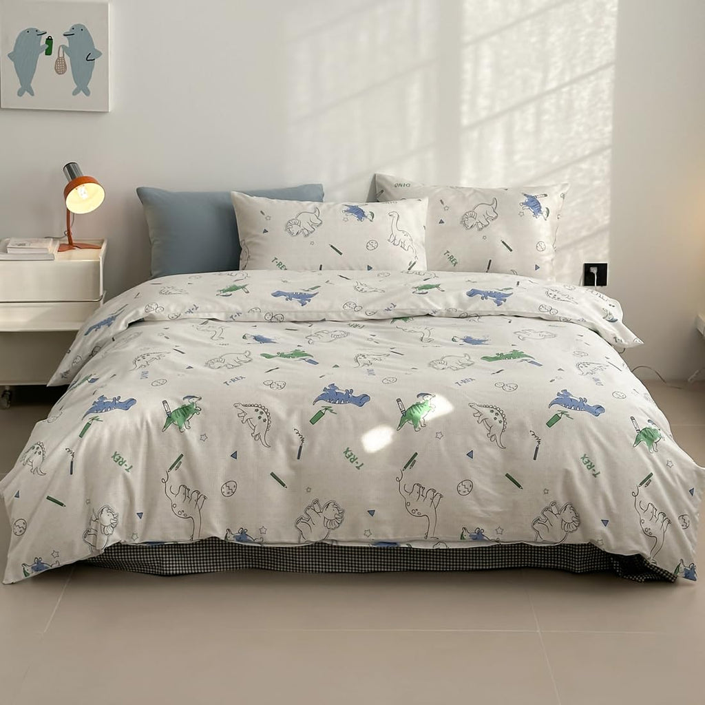 Cute Duvet Cover Sets 100% Cotton Bedding Comforter Cover Full 2 Pillowcases