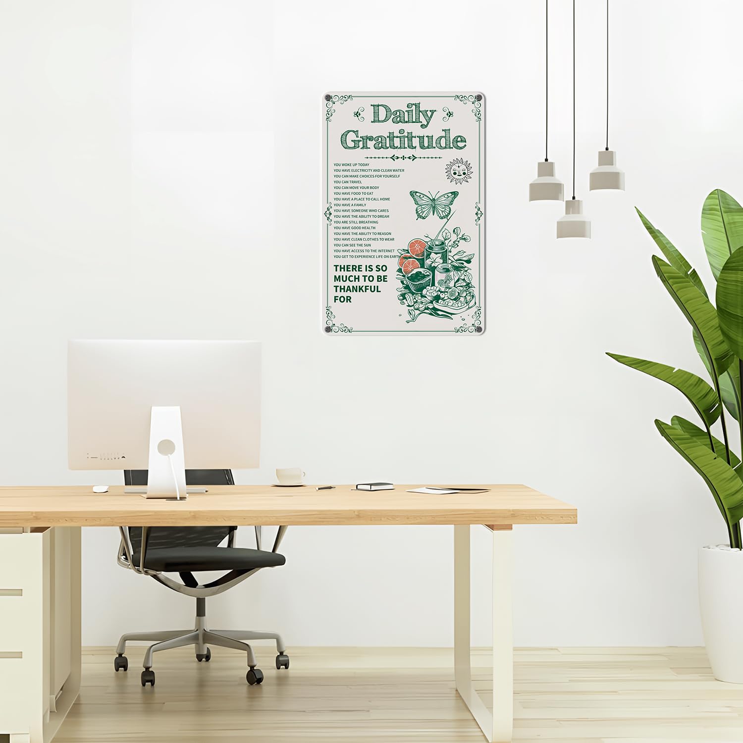 Room Decor Aesthetic A Few Daily Affirmations Motivational Wall Art, 8X12 Inches