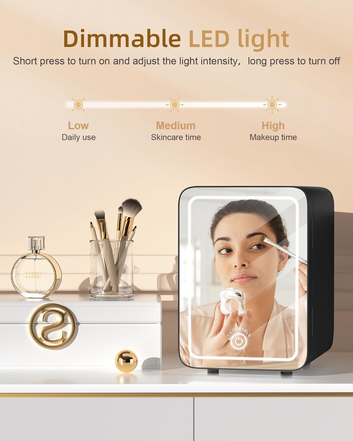 Skincare Fridge - Makeup Fridge for Refrigerating Skincare and Food, Mini Fridge Cooler and Warmer