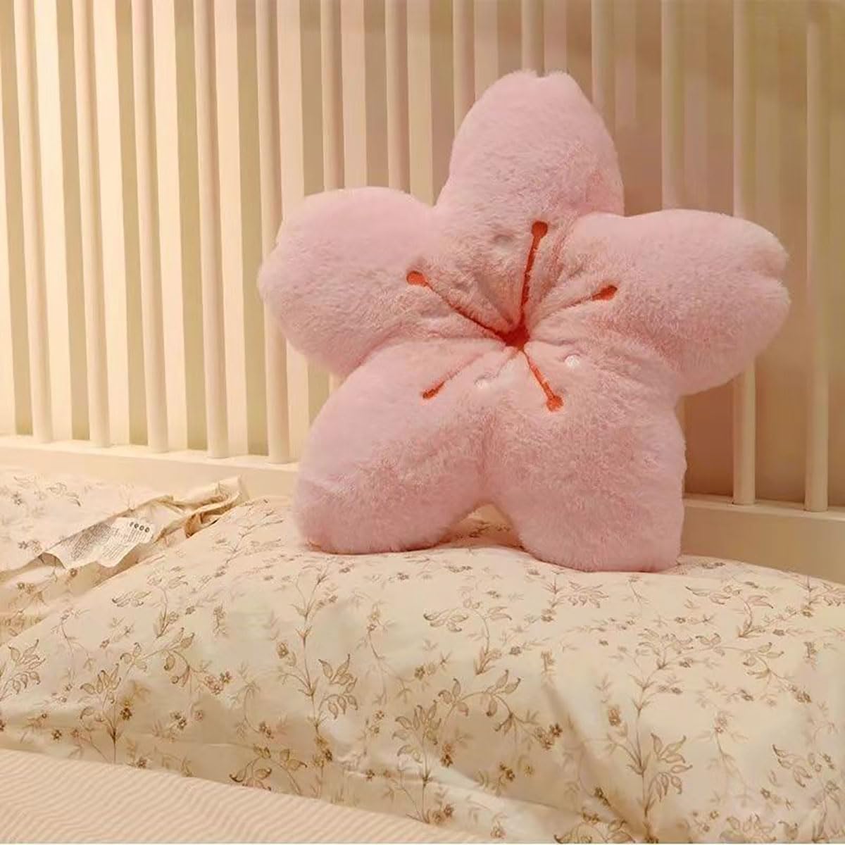 Cherry Blossom Plush Throw Pillow Living Room Sofa Pillow Flower Chair Cushion Throw Pillow 15.74 * 15.74