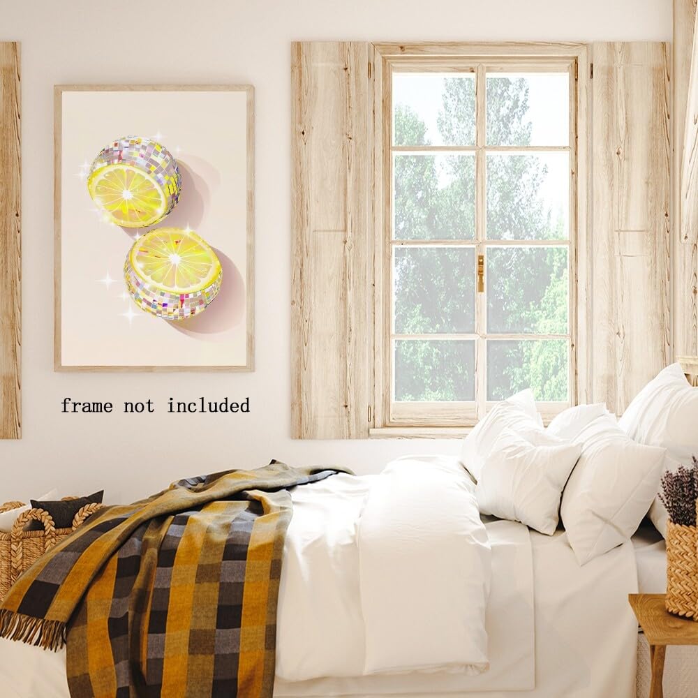 Disco Ball Fruits Canvas Print â€?Trendy Glam Wall Art