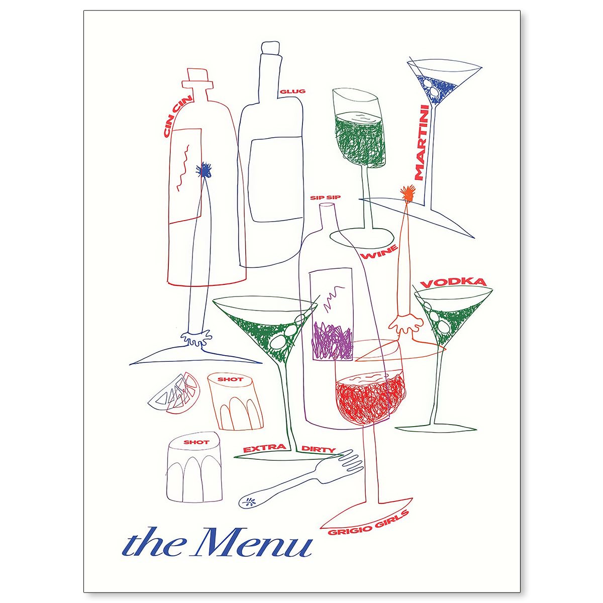 Modern Italian Kitchen Colorful Wall Art