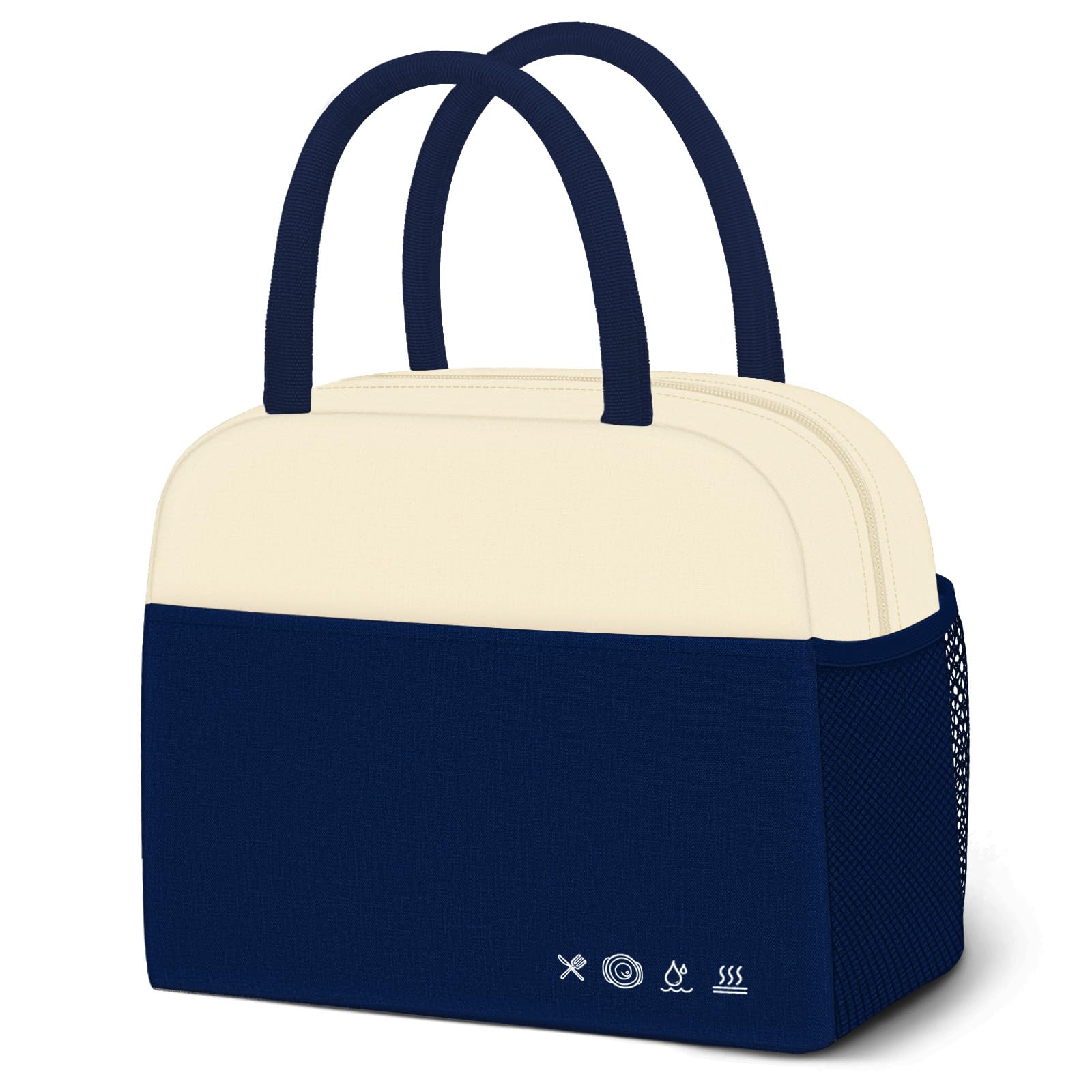 Reusable Insulated Lunch Tote Bag,Leakproof Food Handbags Case High Capacity