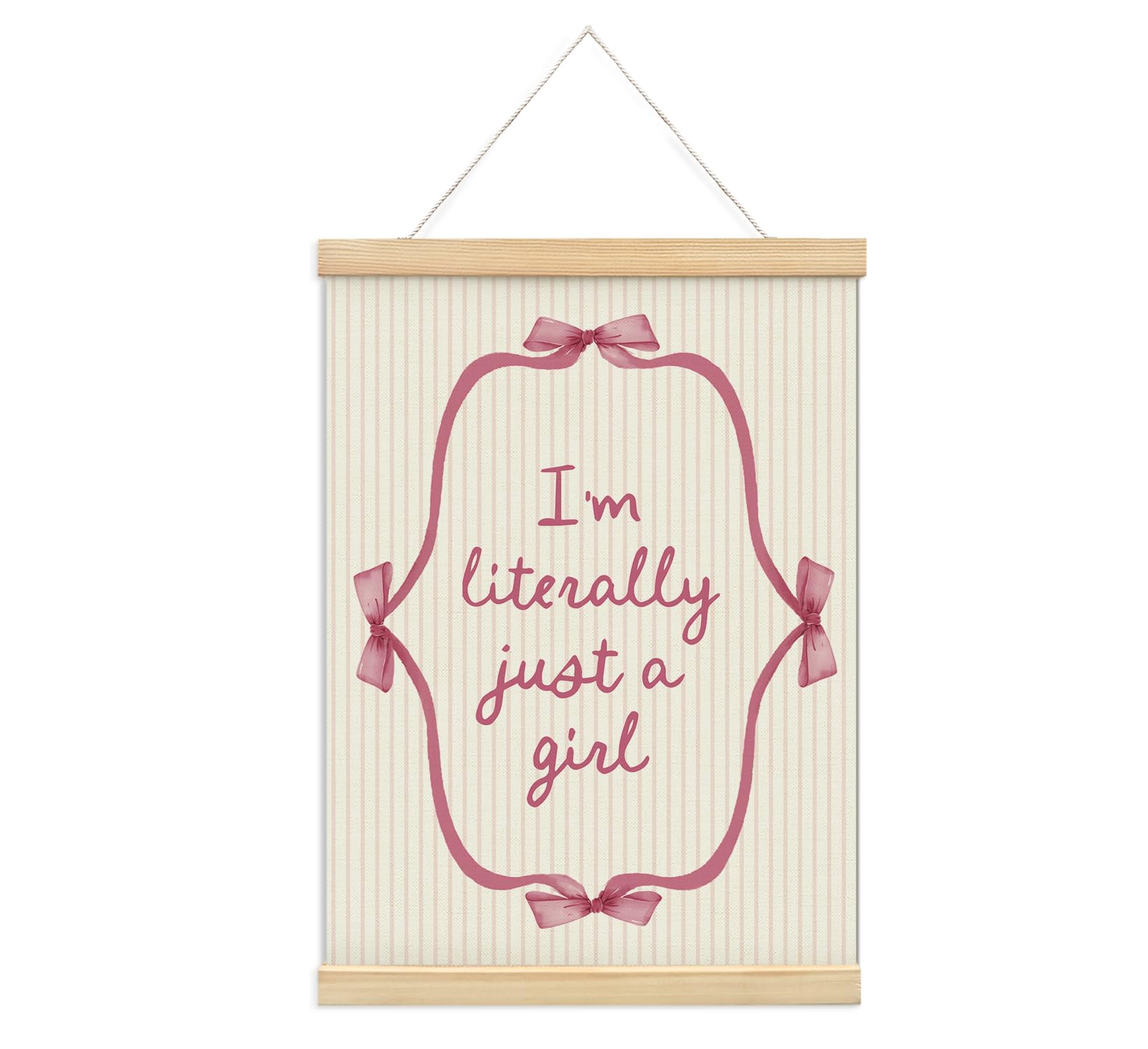 Coquette Pink Bow Preppy Girly Inspirational Wall Art Poster Hanger Frame