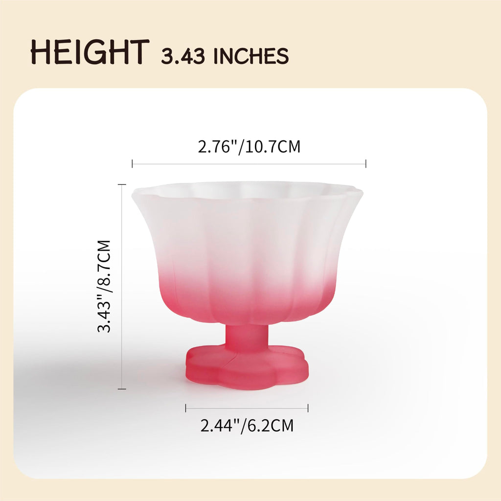 Matte Gradient Finish Glass Dessert Bowl with Heavy Base, 240ml (8.1oz)