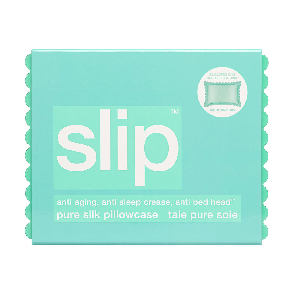 Pure Silk Pillow Case with Scalloped Edge - 100% Pure 22 Momme Mulberry Silk - Queen Size Standard Pillow Case - Anti-Aging, Anti-BedHead, Anti-Sleep Crease, Sunshade (20" x 30")