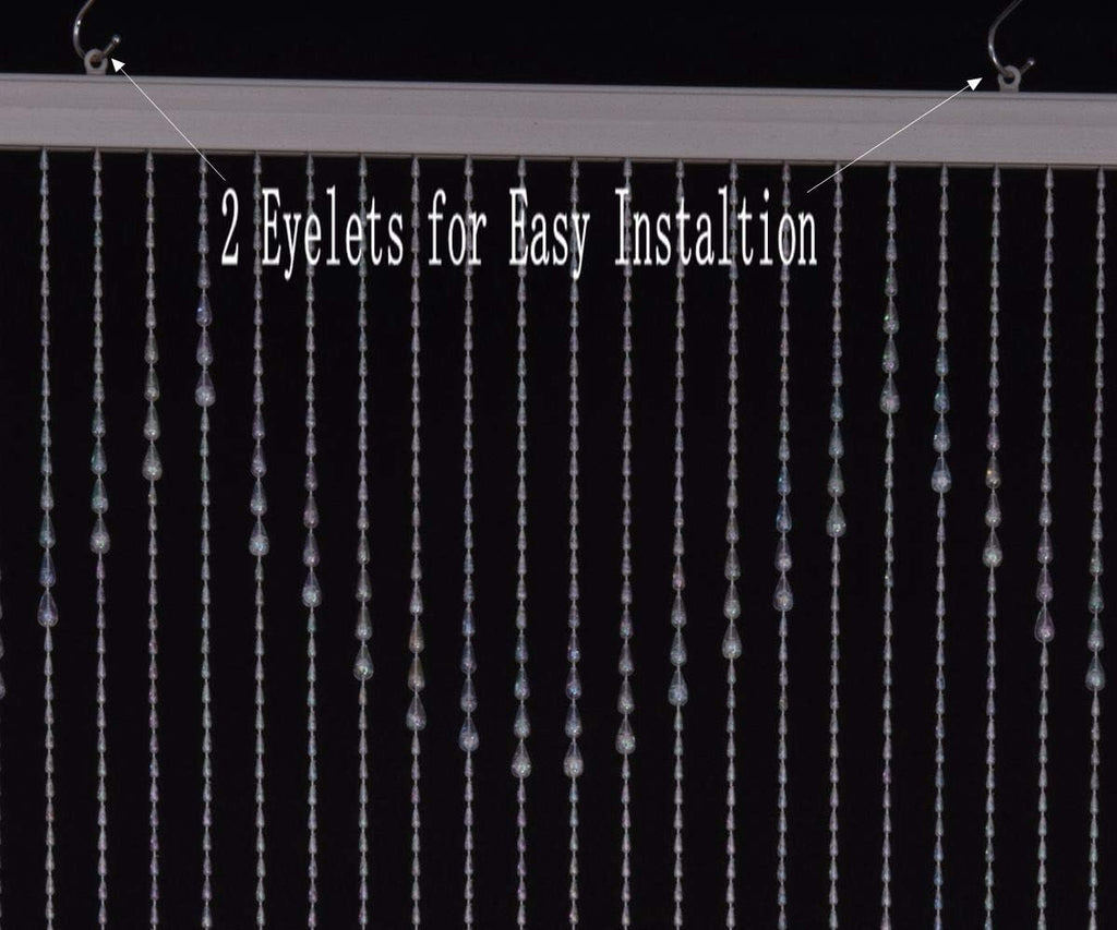 Strands Iridescent Crystal Beaded Curtain for Doorway Room Divider Party Bedroom Decorations, Diamond Cut Bead Curtain, 34 PCS 3FT X 9FT