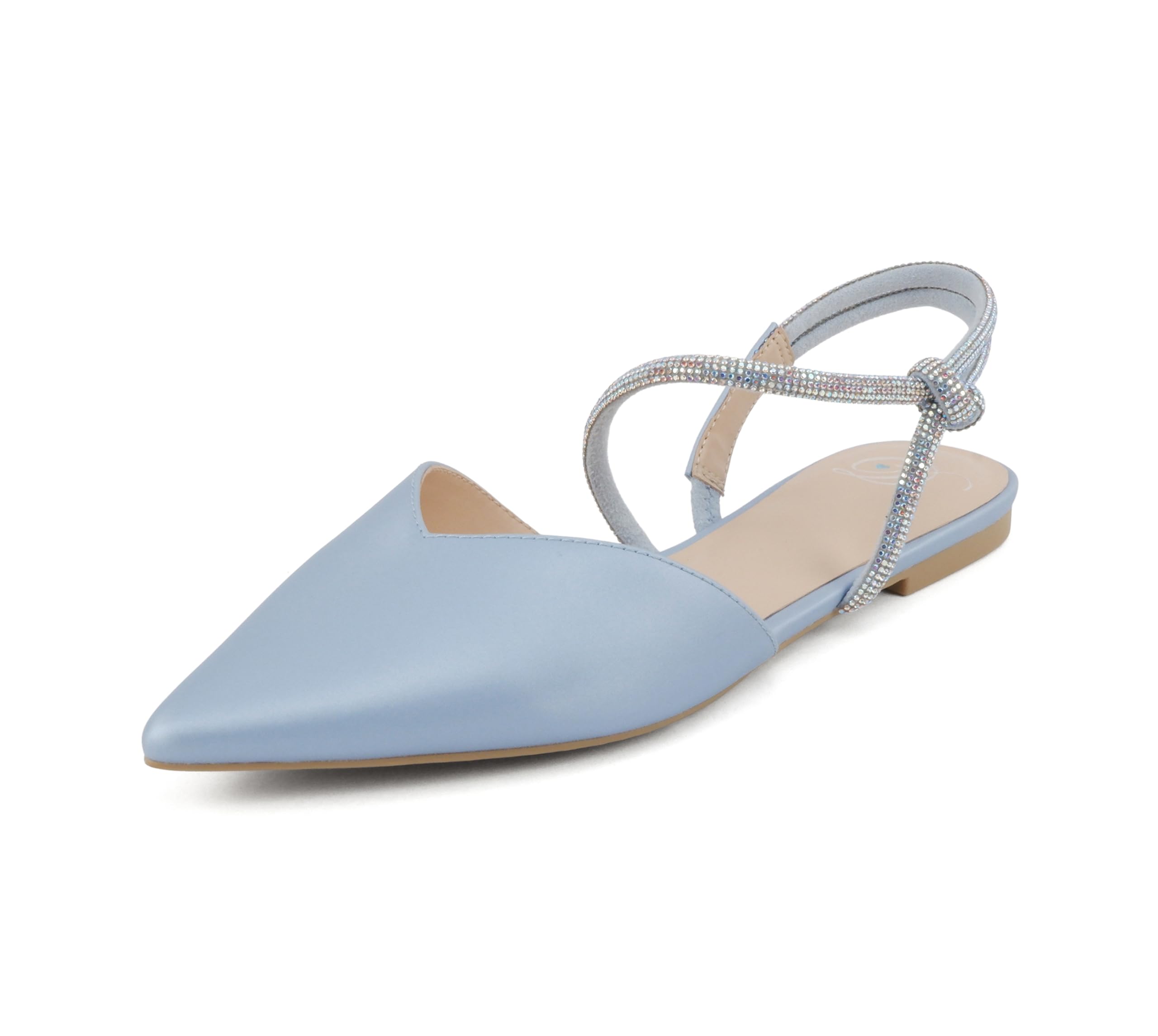 Women Pointed Toe Slingback Flat Bridal Dress Pumps