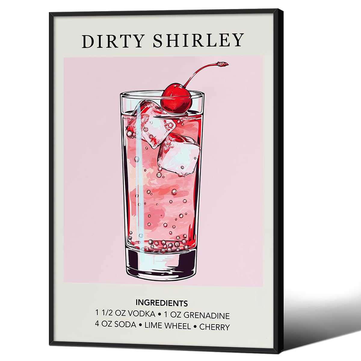 Cocktail Poster Alcohol Drink Wall Art Preppy Bar Cart Canvas Prints for Funky Bar Kitchen Wall Decor