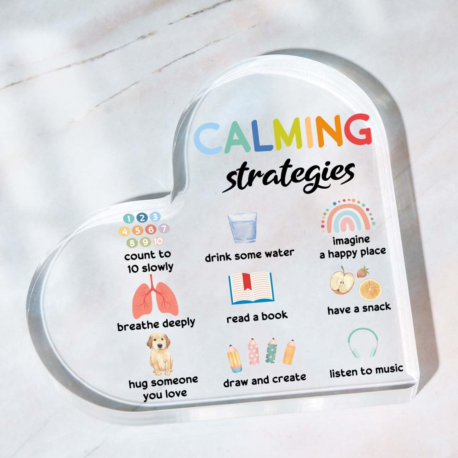 Note to Self Motivational Acrylic Heart Decor