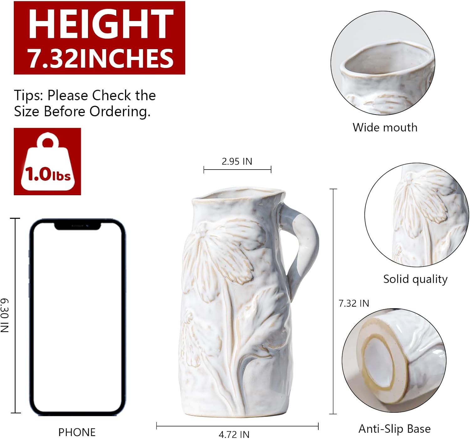 Cute Boho Beige White Vase Ceramic Bouquet Bud Flower Vase