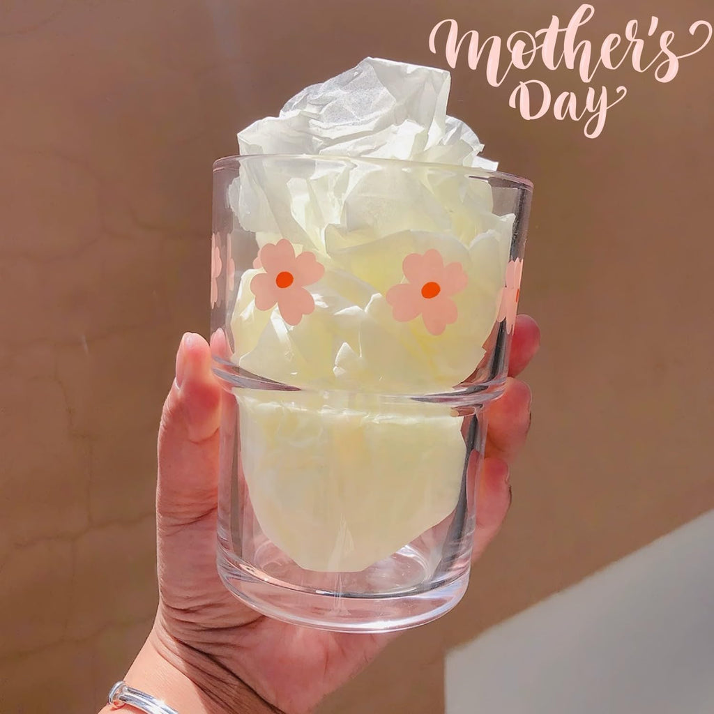 Glass Tumbler with Straw and Lid, Reusable Iced Coffee Cup Tumbler, Cute Glass Cups 13oz