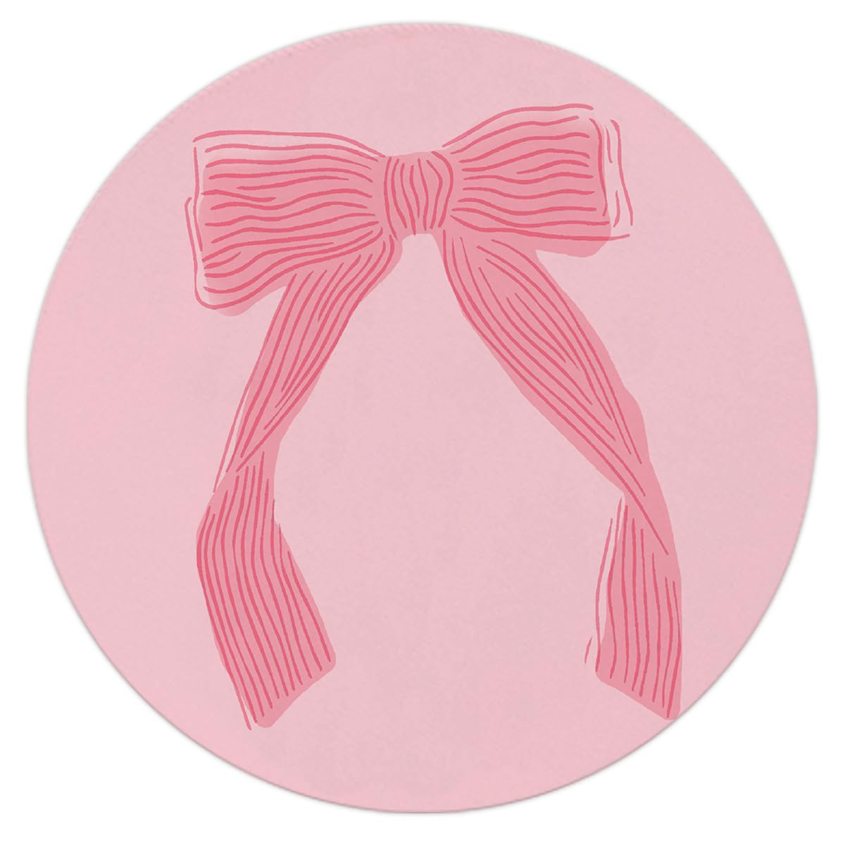 Coquette Pink Bow Mouse Pad, Non-Slip Rubber Base Mousepads for Office Desk Decor, 8.7 x 8.7 Inch