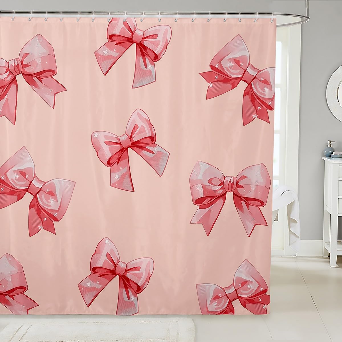 Kawaii Ribbon Bow 72" Wx72 L Shower Curtain