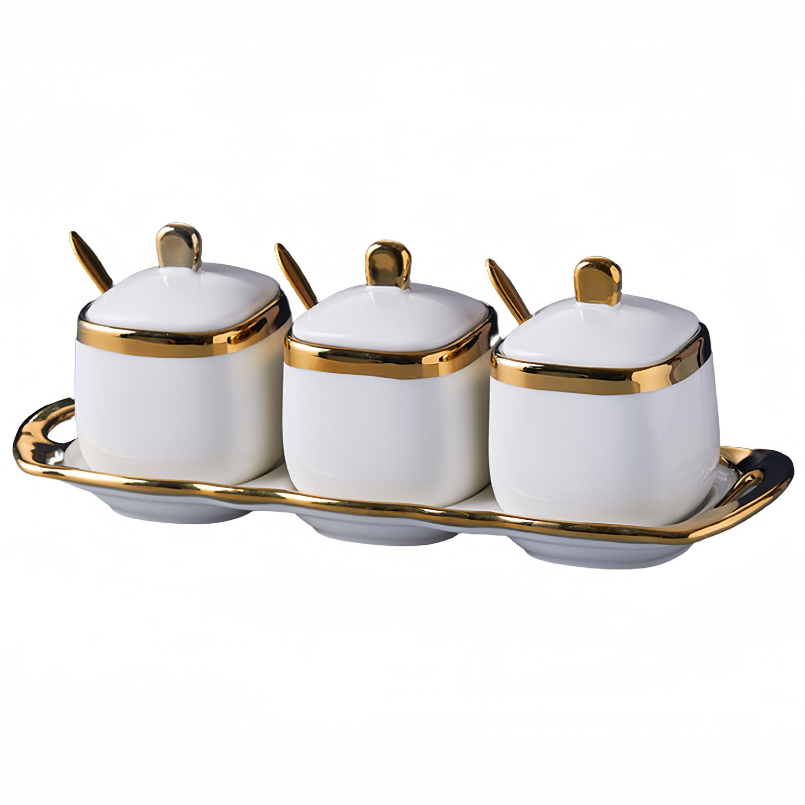 Sugar Bowl With Lid And Spoon, Sugar Pot Set Of 3