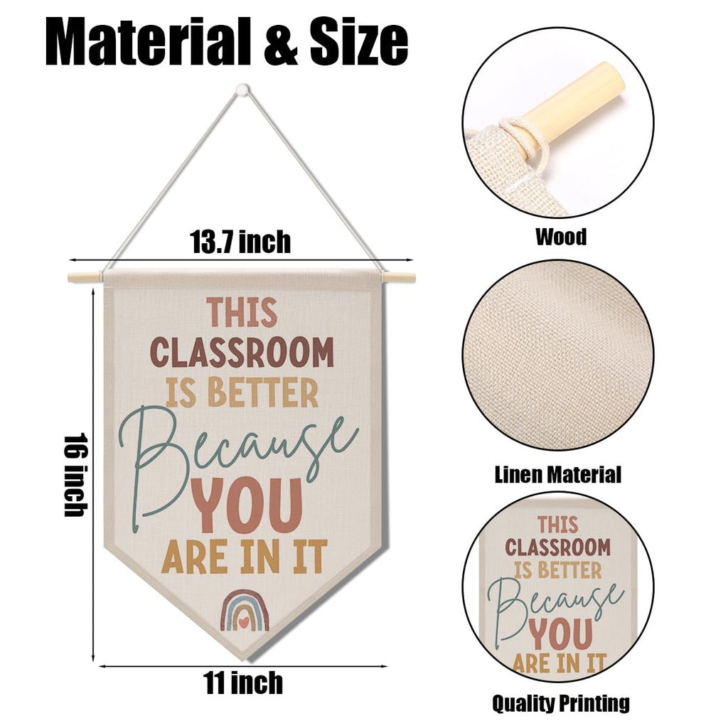 Preppy Positive Affirmations Wall Hanging Pennant Flag â€?Aesthetic Decor for Classroom, Bedroom, or Home