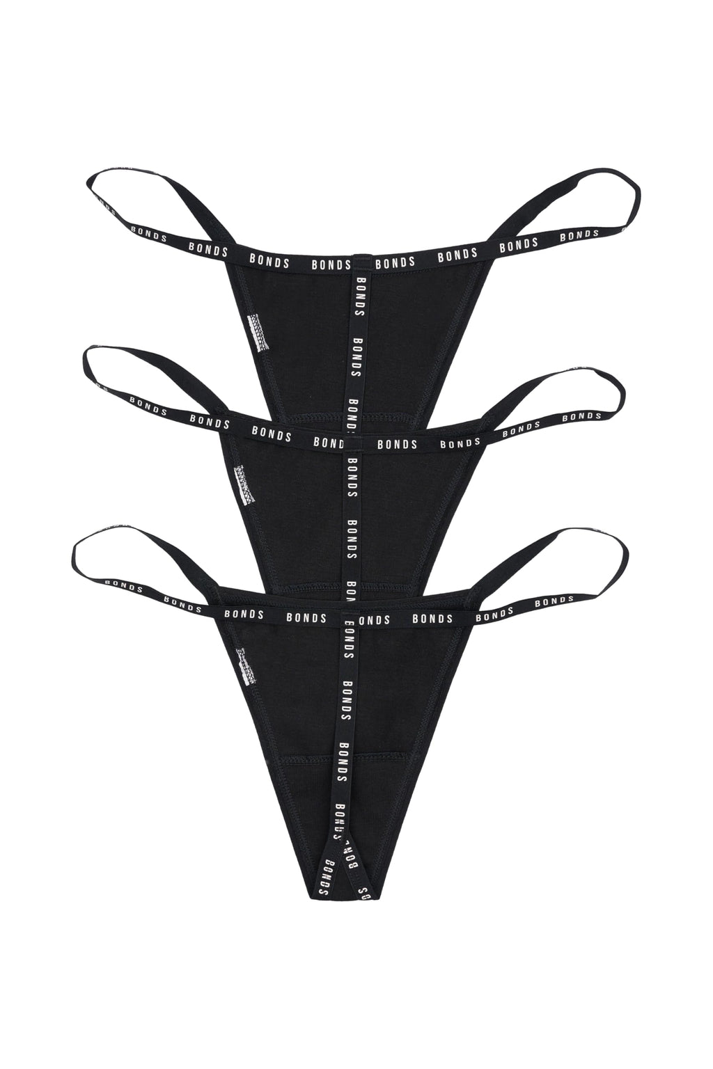 String Thong Underwear in Cotton-Rich Blend for Women, 3-Pack