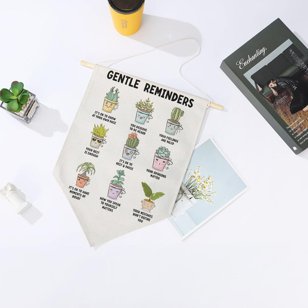 Preppy Positive Affirmations Wall Hanging Pennant Flag â€?Aesthetic Decor for Classroom, Bedroom, or Home