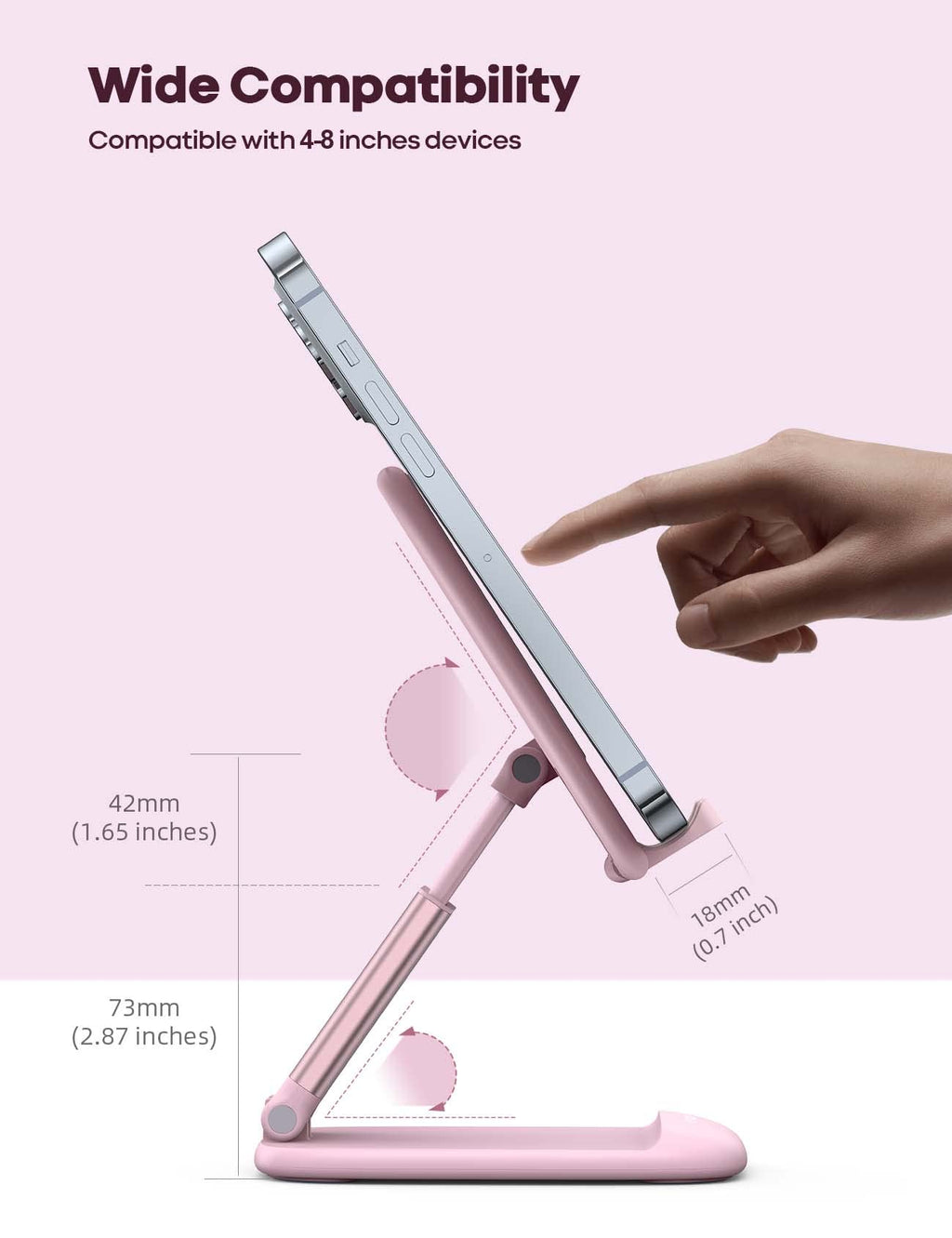 Phone Stand â€?Desktop Cell Phone Holder for Office Desk (4-8")