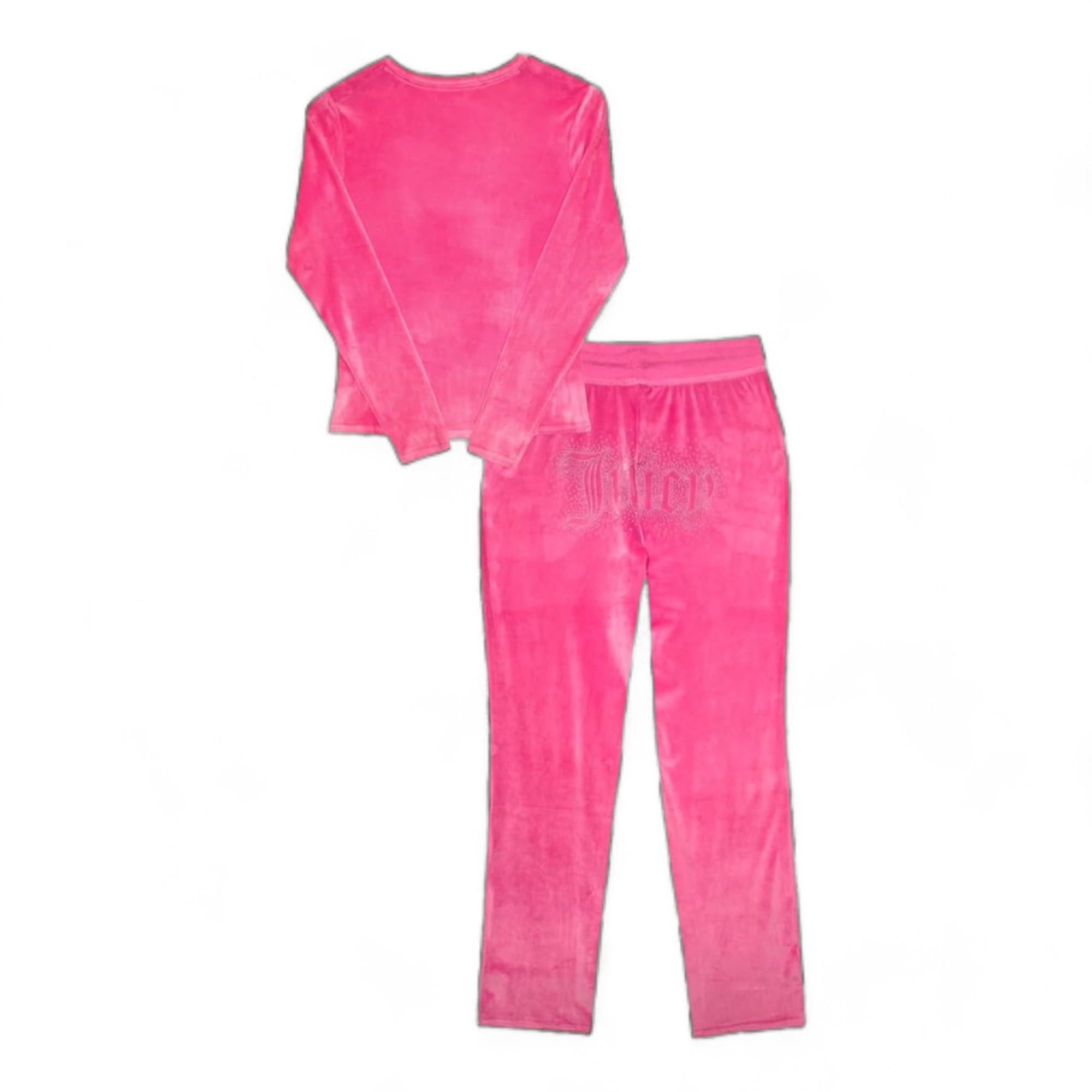 Juicy Couture Women's Velvet Fleece Pajama Set with Long Sleeve Top and Pants