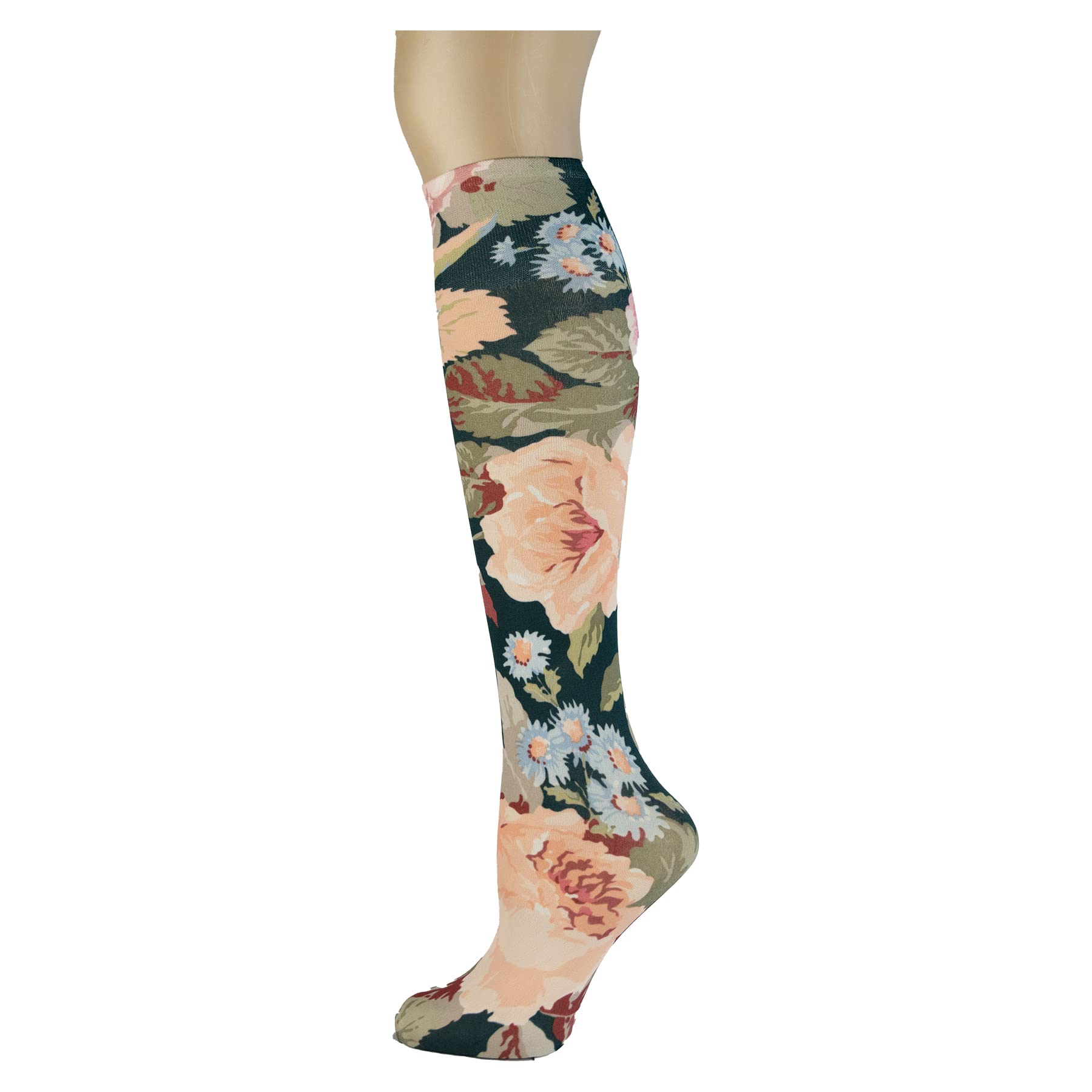 Women's 3 Pairs Knee High Trouser Socks, Classy and Colorful Printed Patterns, Silky Smooth Material