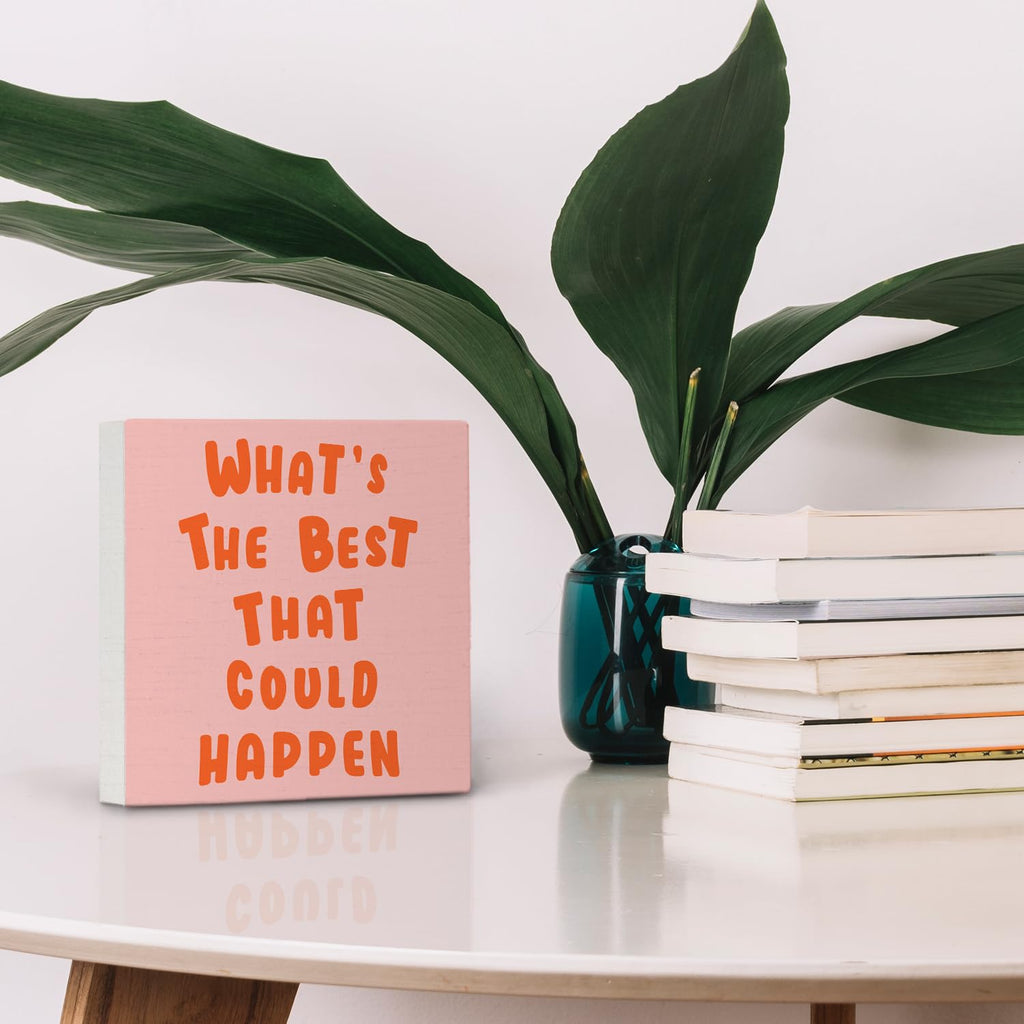 Funky 70s Preppy Wooden Sign, Affirmation Wooden Box Sign Decor, 5x5 Inch