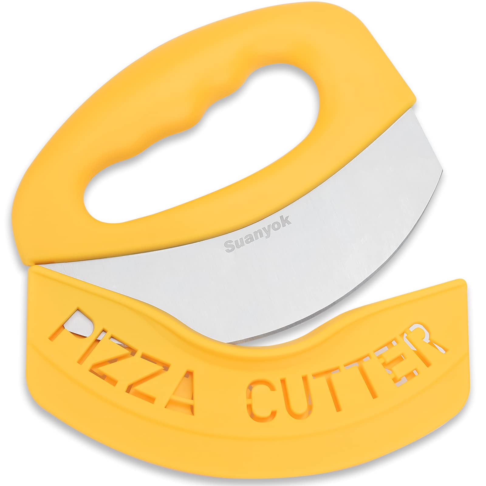 Premium Pizza Cutter Food Chopper-Super Sharp Blade Stainless Steel Pizza Cutter with Protective Sheath Multi Function Pizza Knife