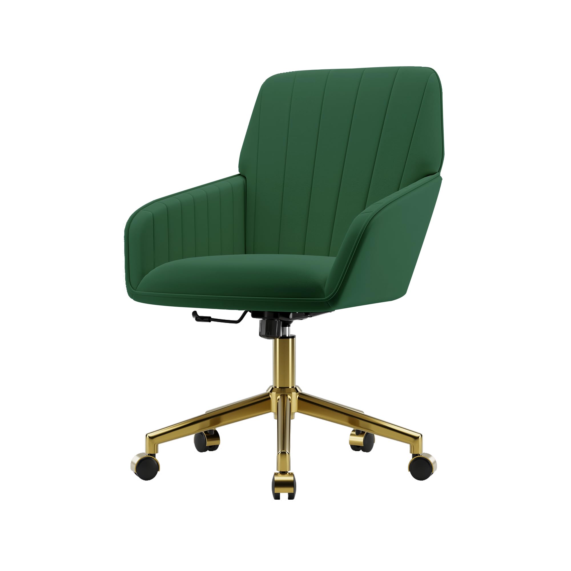 Velvet Modern Cute Chair with Back, Height Adjustable Upholstered Vanity Chair with Swivel Wheels