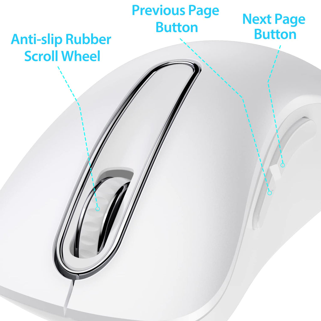Portable Computer Wireless Mouse for Laptop, PC, Desktop, MacBook, 5 Buttons