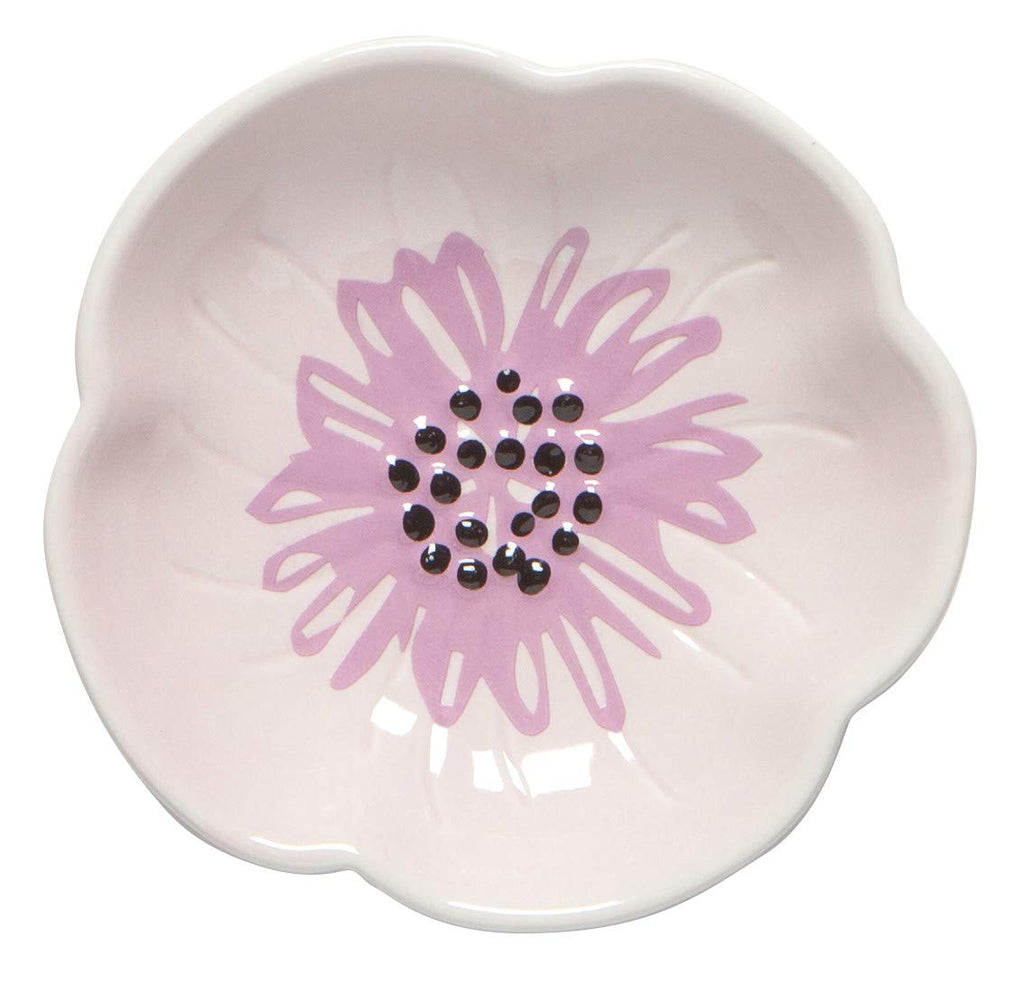 Flower Shaped Ceramic Pinch Bowl Set, Soy Sauce Dish, Set of 6