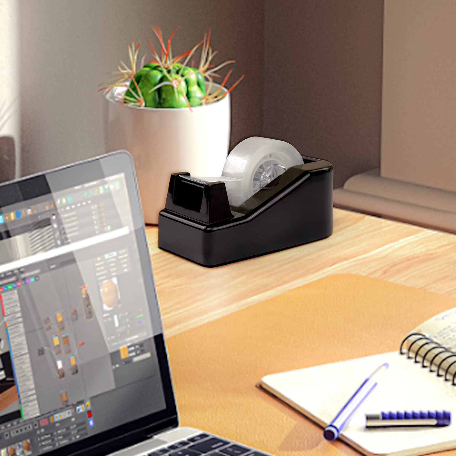 Desktop Tape Dispenser Adhesive Roll Holder with Weighted Nonskid Base, 1Pcs (Tape not Included)