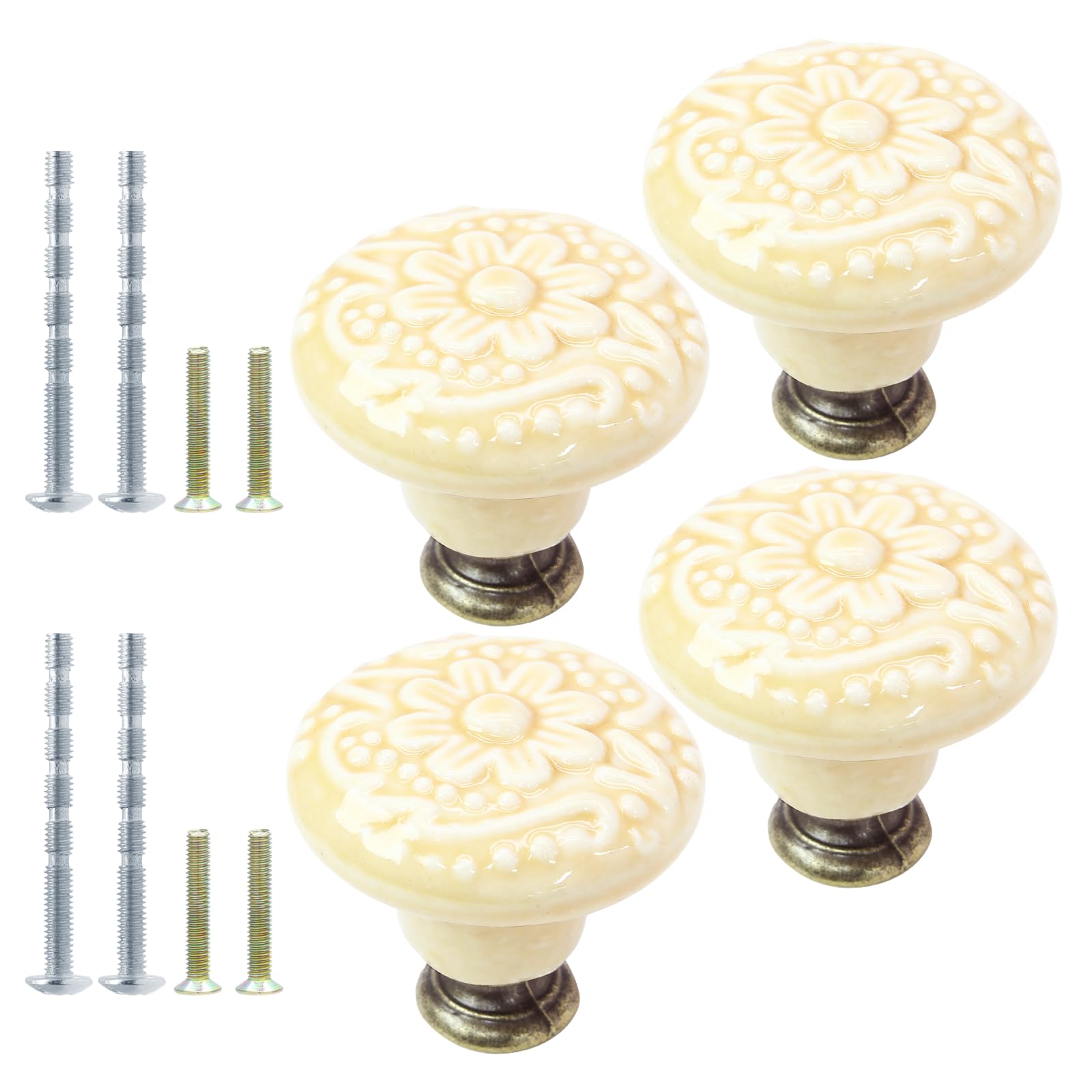 Ceramic Knobs, Vintage Kitchen Cabinet Knobs Pulls Retro Ceramic