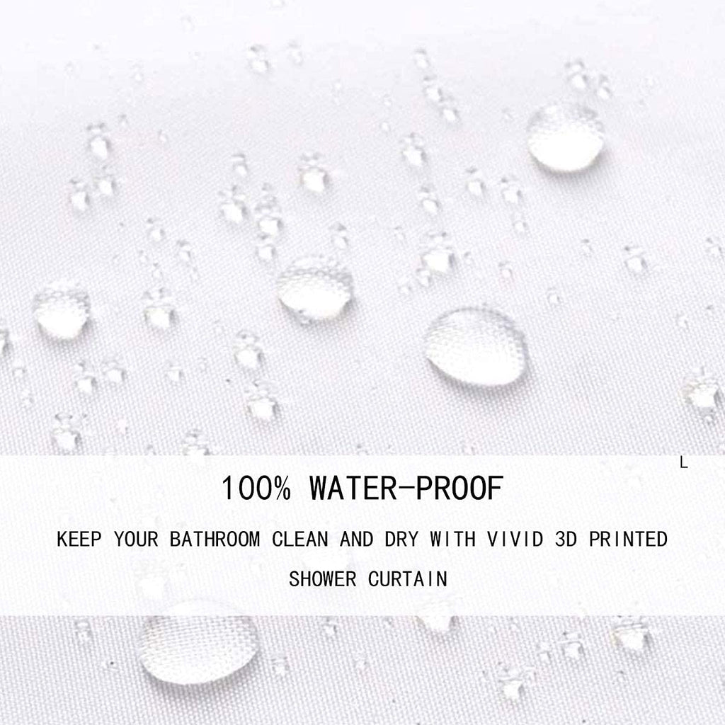 Cute Bathroom Curtains -  Waterproof Curtains, 12 Hooks Suits