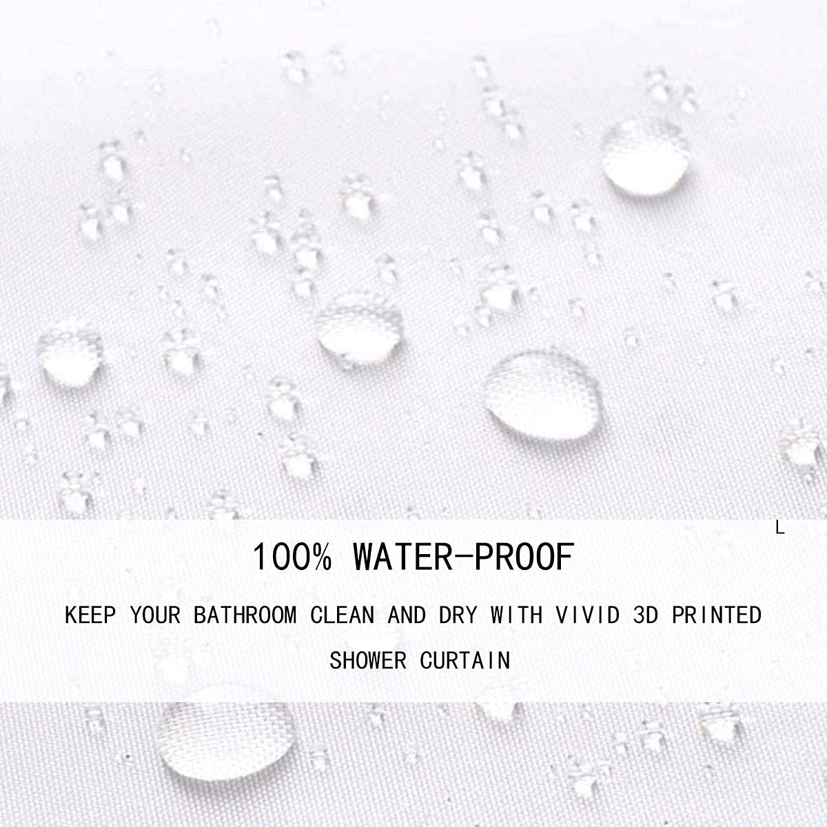 Cute Bathroom Curtains -  Waterproof Curtains, 12 Hooks Suits