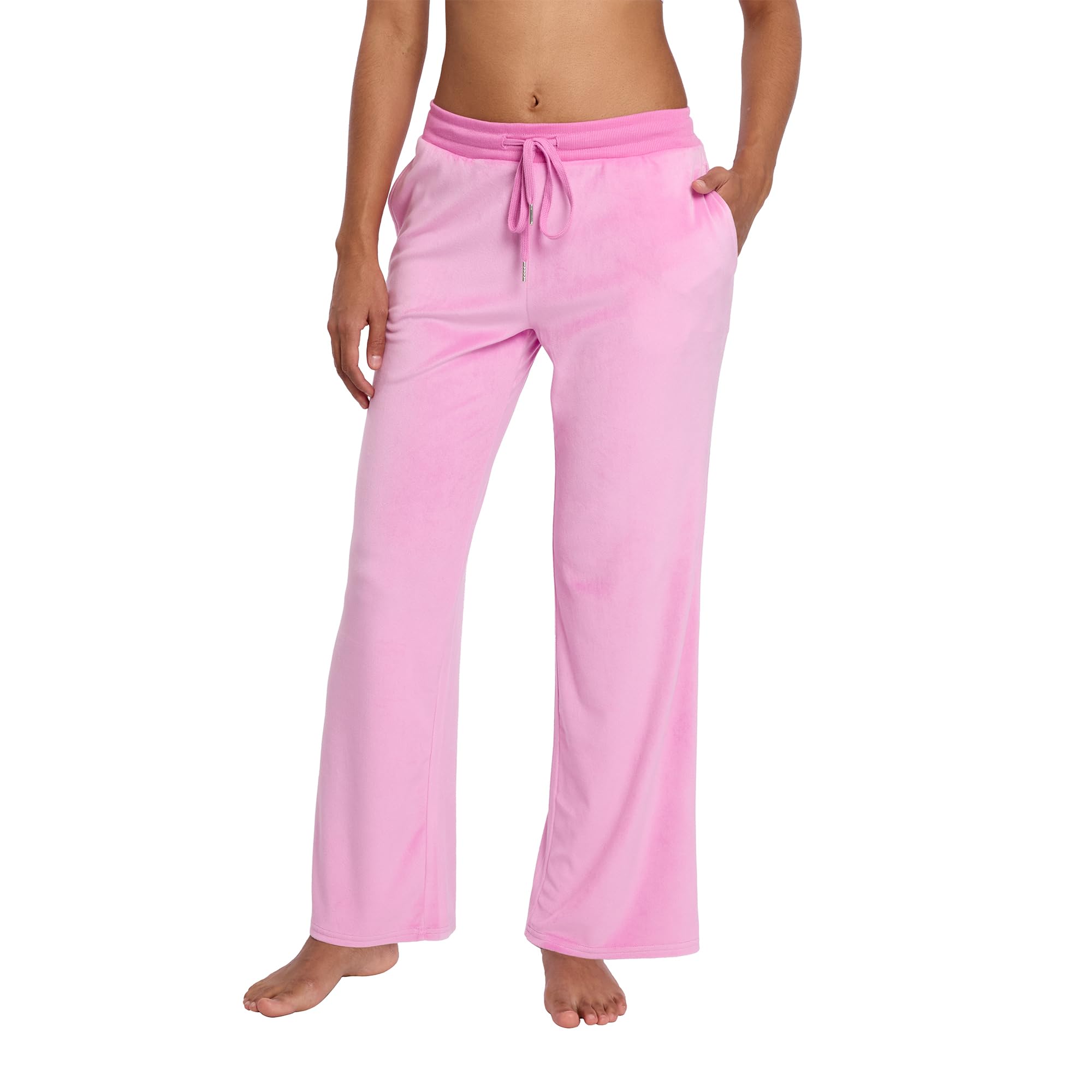 Juicy Couture Women's Velvet Fleece Lounge Pajama Pants with Rhinestone Accents
