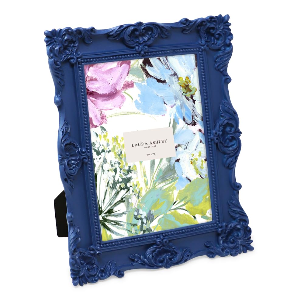 Resin Picture Frame â€?Handcrafted Floral Design with Easel for Tabletop and Wall Display