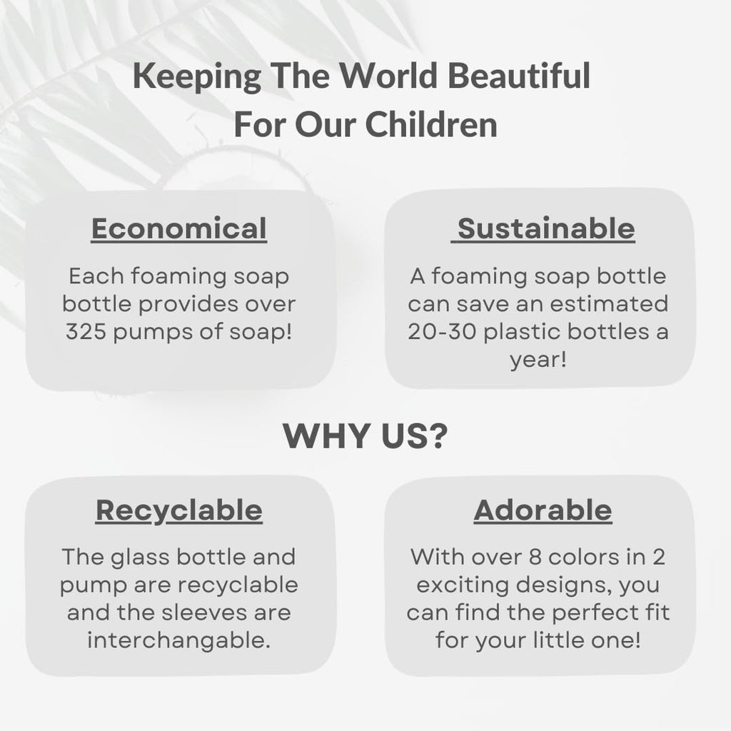 Foaming Glass Bottle Dispenser w/Heart Silicone Sleeve, 8oz