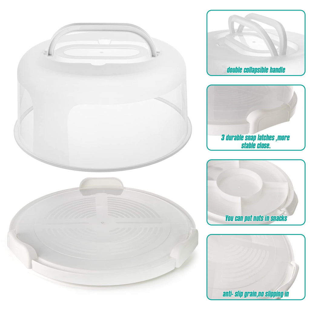 Plastic Cake Carrier with Handle 10in Cake Holder Cake Stand with Lid
