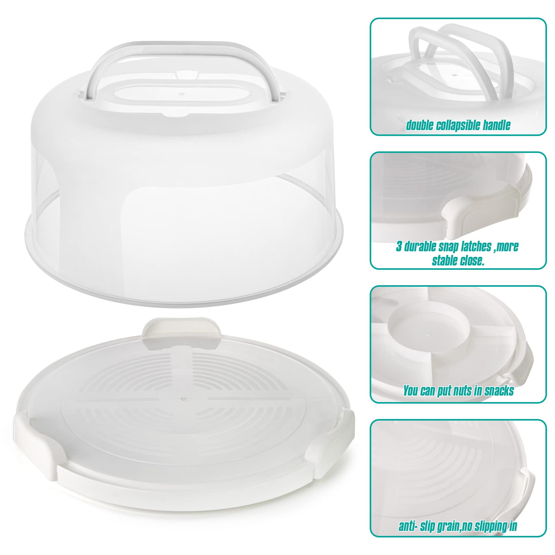 Plastic Cake Carrier with Handle 10in Cake Holder Cake Stand with Lid