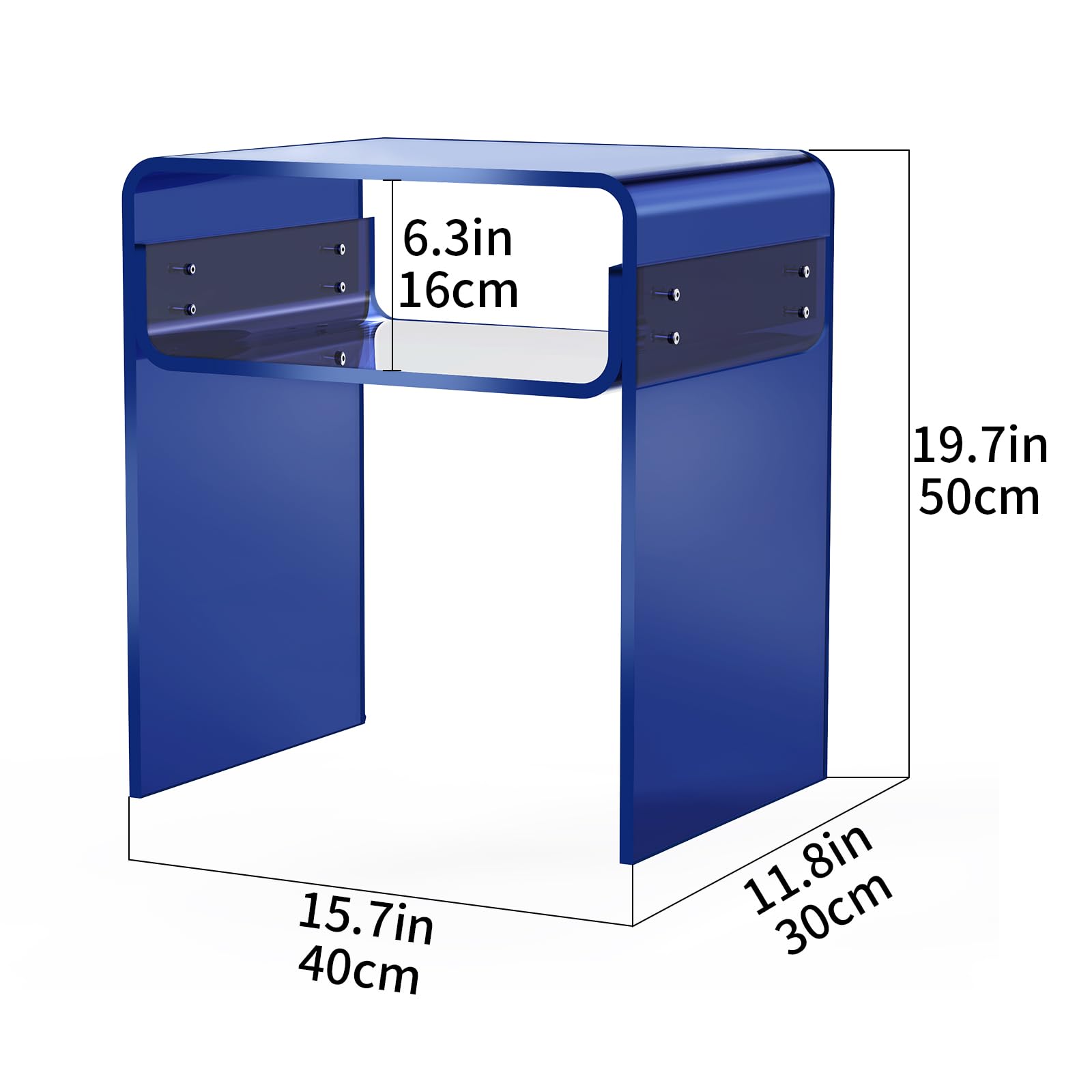 Clear Acrylic End Table 2-Tier Bedside nightstand