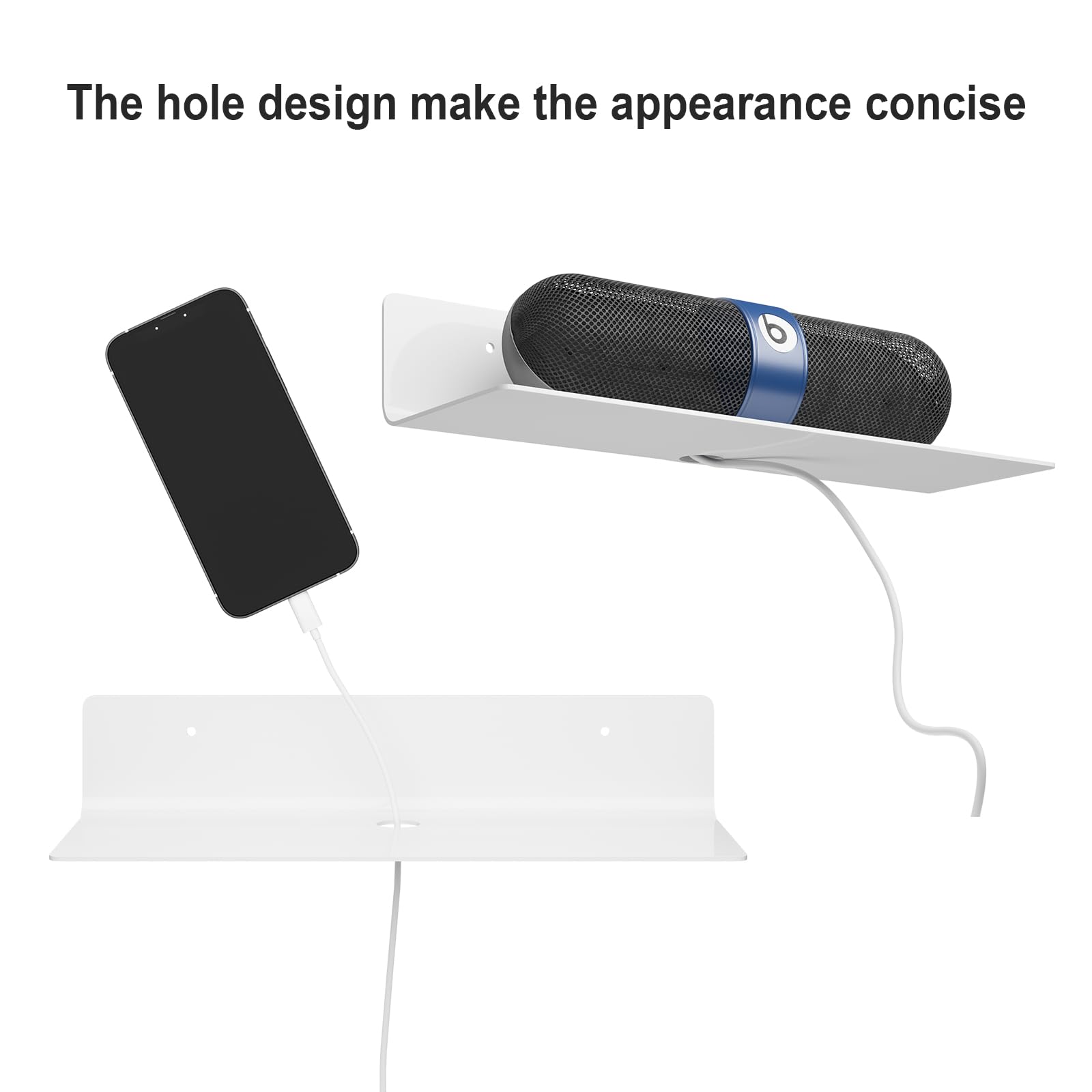 Floating Acrylic Shelves, 2 Pack Kids Floating Bookshelf Wall Mounted Display Shelf for Books