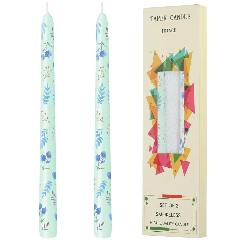 Smokeless Dripless Long Candlesticks, Unscented Tapered 10-Inch