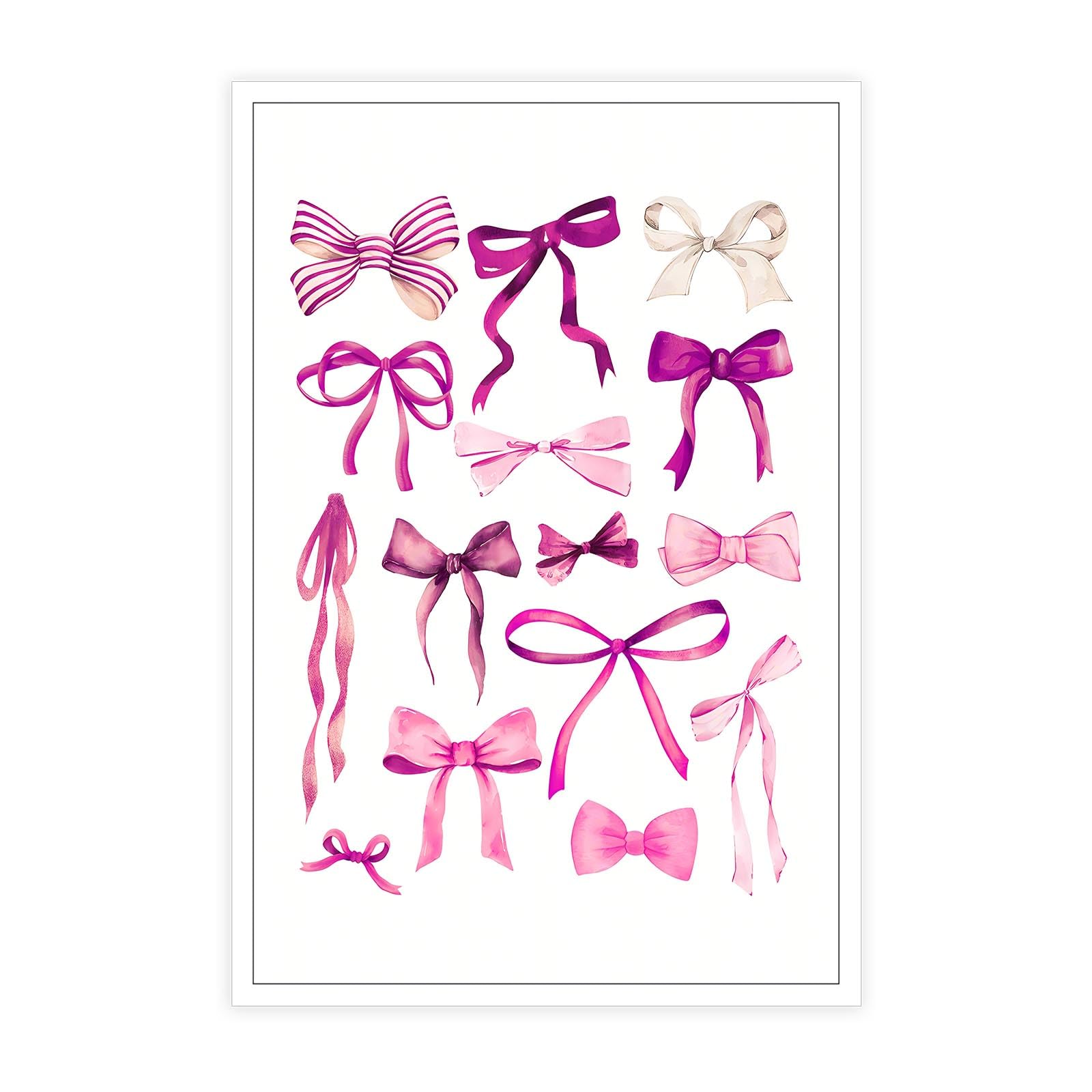 Canva Wall Art Coquette Watercolor - Aesthetic Home Bedroom Dorm Wall Decor 12x16in Unframed