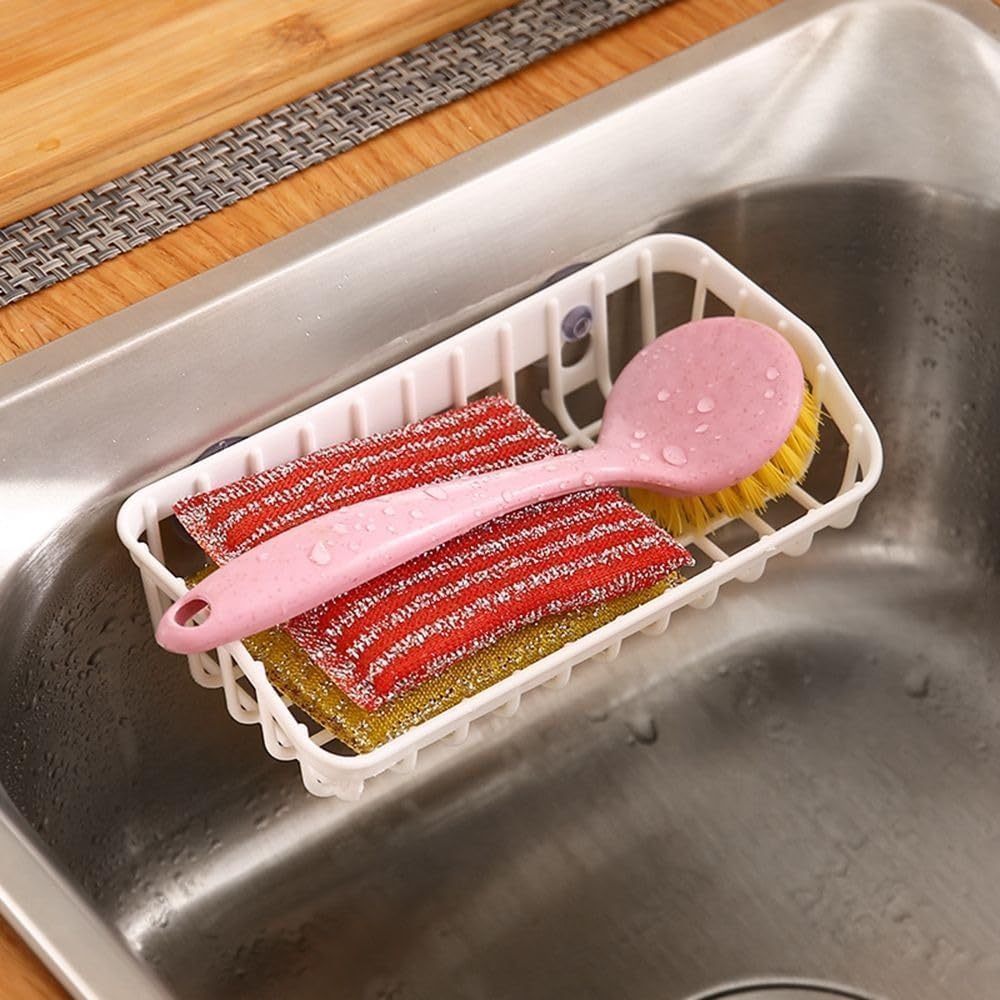 Multifunctional Drain Rack, Hanging Storage Rack Drain Rack Sink Shelf Suction Cup Organization